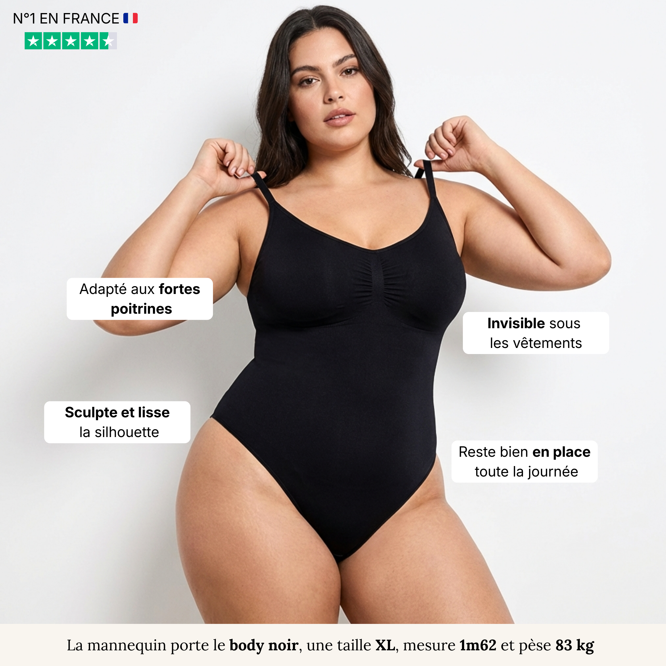 Body Gainant Ventre Plat Body Gainant Everbellus Sans Couture - Ventre Plat, Nylon/spandex, Taille S à XXL Corset Minceur Femme - 13
